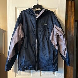 Columbia Man's Rain  Blue/Gray Jacket Size L